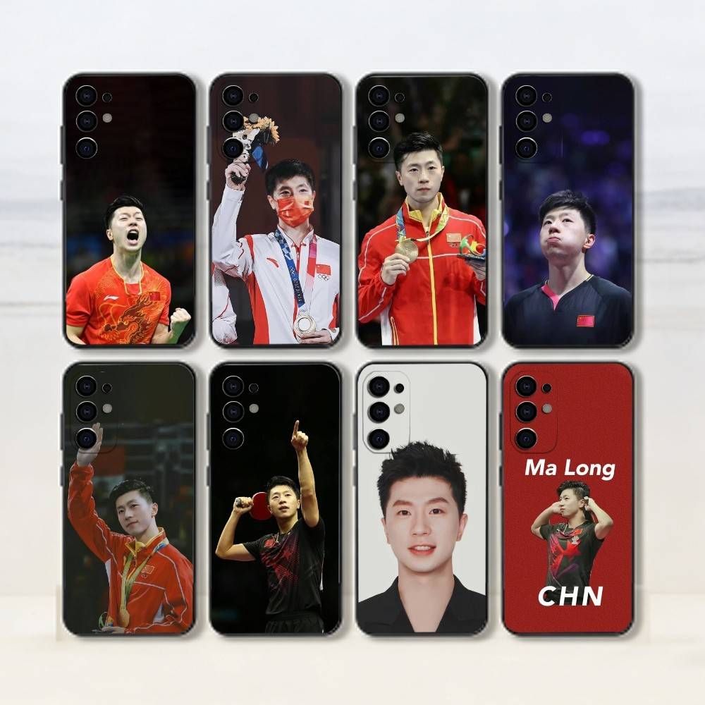 Table Tennis Quotes - M-Ma Long-tafeltennisspeler Telefoonhoesje Zwart Siliconen Zacht