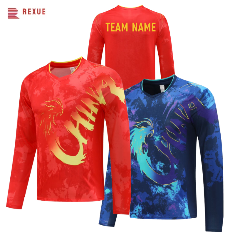 Table Tennis Usa Team - China Dragon Tafeltennisshirt met lange mouwen