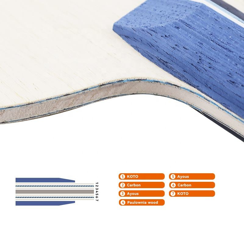 1PCS Blauw Koolstofvezel Tafel - Table Tennis Paddles recensie en prijs